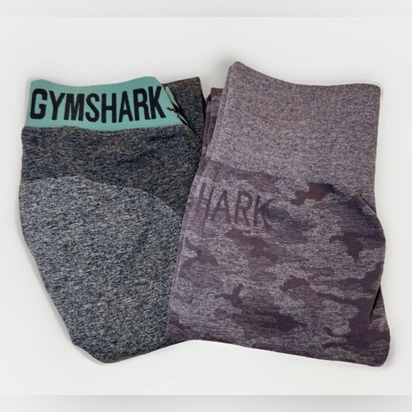 Gymshark Pants - Gymshark Womens Leggings Gray Flex High Rise & Pink Camo Seamless Size S Small